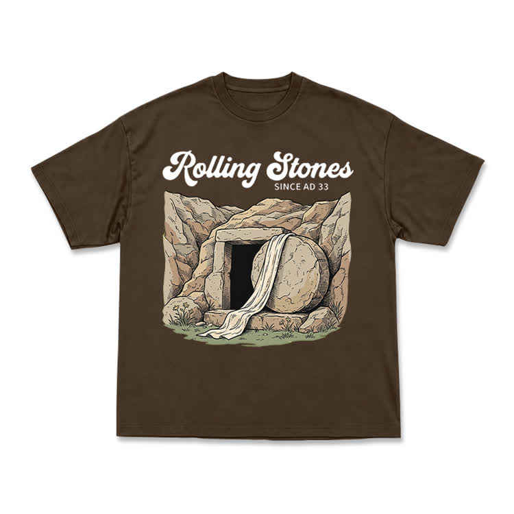 Vintage Rolling Stones Cave Graphic T-Shirt - Coffee - US16-18(2XL) - image 12