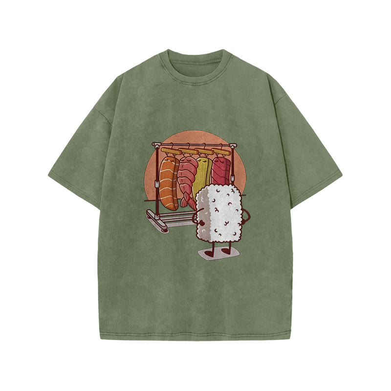 Unisex 100% Cotton Which One Should I Wear Today Print Acid Washed T-shirt