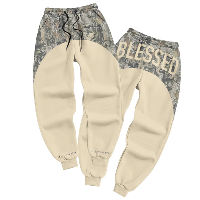 Blessed Dead Leaves Camouflage Print Causal Pants - Apricot - 5XL - image 3