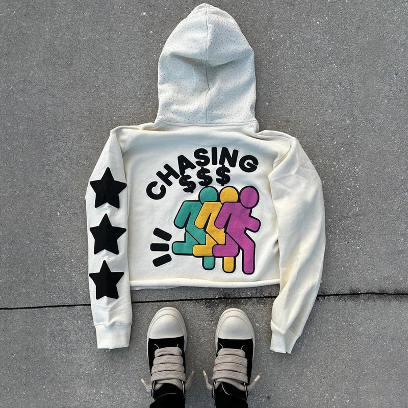 Who Cares Get Some Money Print Hoodie