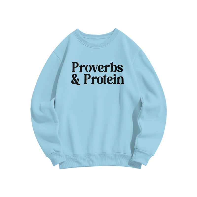 Proverbs & Protein Print Sweatshirt - Blue - US16-18(2XL) - image 7