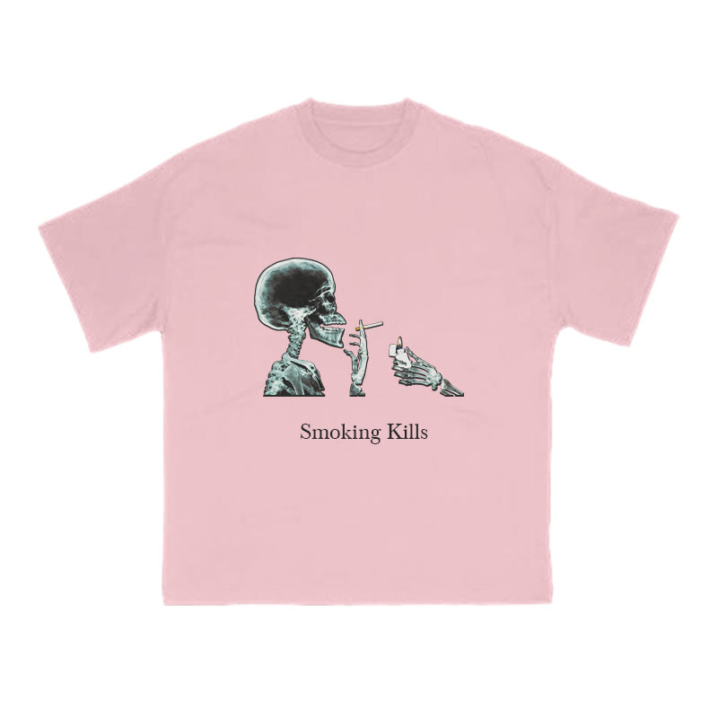Smoking Kills Print T-shirt - Pink - US16-18(2XL) - image 10