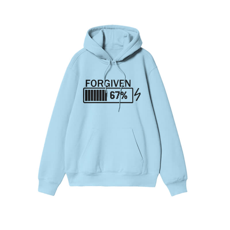 Unisex Forgiven Charging Progress Print Hoodie - Light Blue - 2XL - image 6