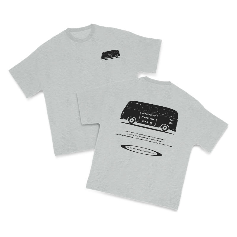 Jesus Freak Club Bus Print T-shirt - Grey - US16-18(2XL) - image 4