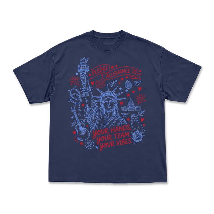 Retro Americana Statue Of Liberty T-shirt - Navy Blue - US16-18(2XL) - image 12