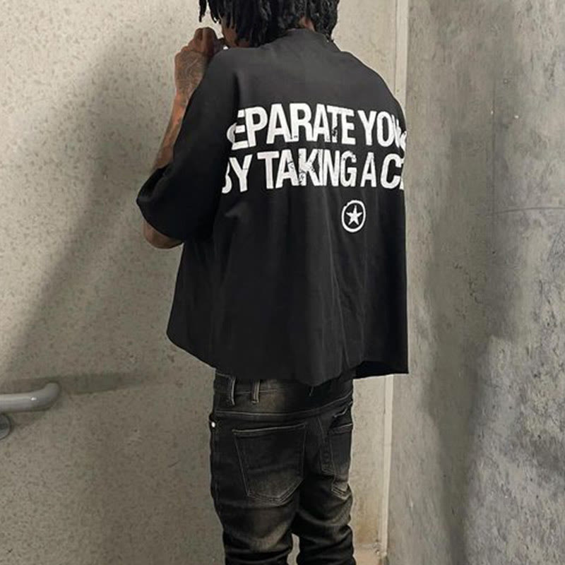 100% Cotton Separate Yourself By Taking A Chance Print T-shirt