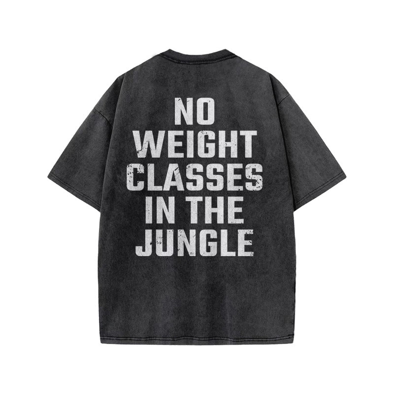 100% Cotton No Weight Classes In The Jungle Gym Print Acid Washed T-shirt - image 3