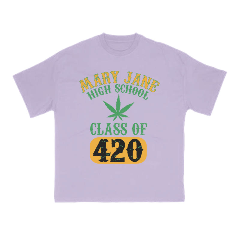 Mary Jane High School Class Of 420 Print T-shirt - Purple - US16-18(2XL) - image 9