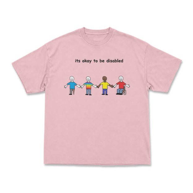Its Okay To Be Disabled Graphic Crew Neck T-Shirt - Pink - US16-18(2XL) - image 10