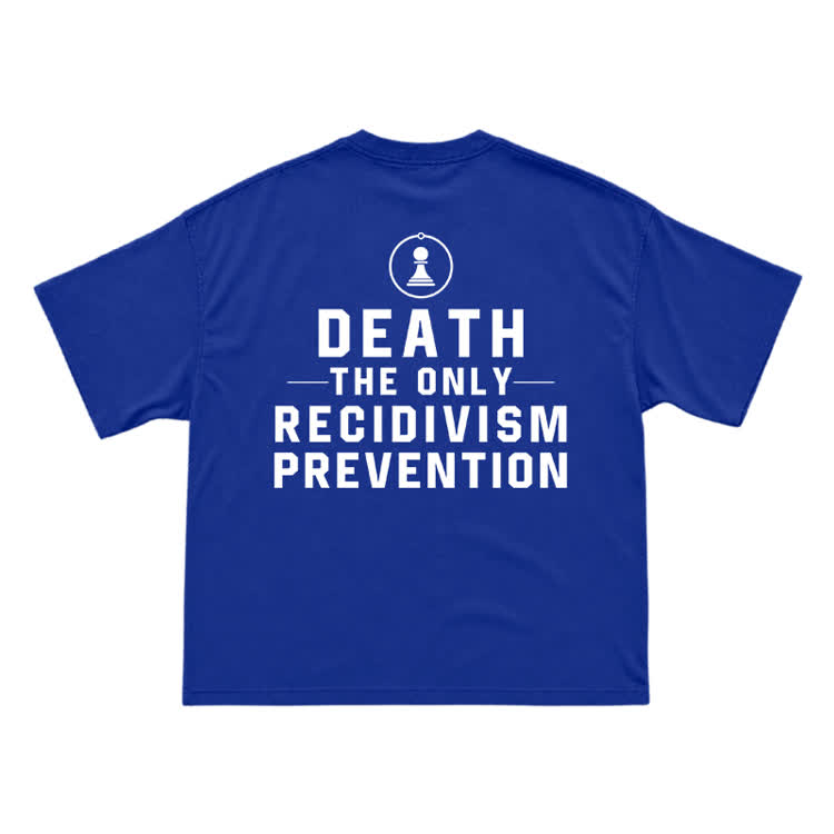 Death The Only Recidivism Prevention Back Graphic Tee - Blue - US16-18(2XL) - image 14