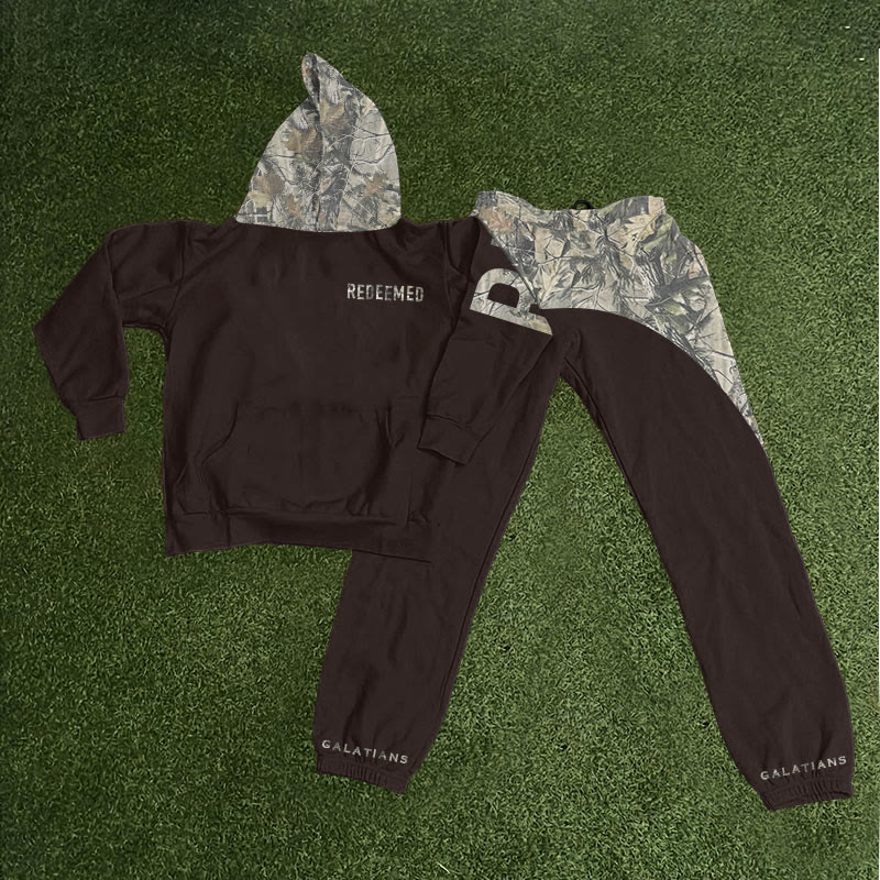 Redeemed Dead Leaves Camouflage Print Hoodie Set - image 6