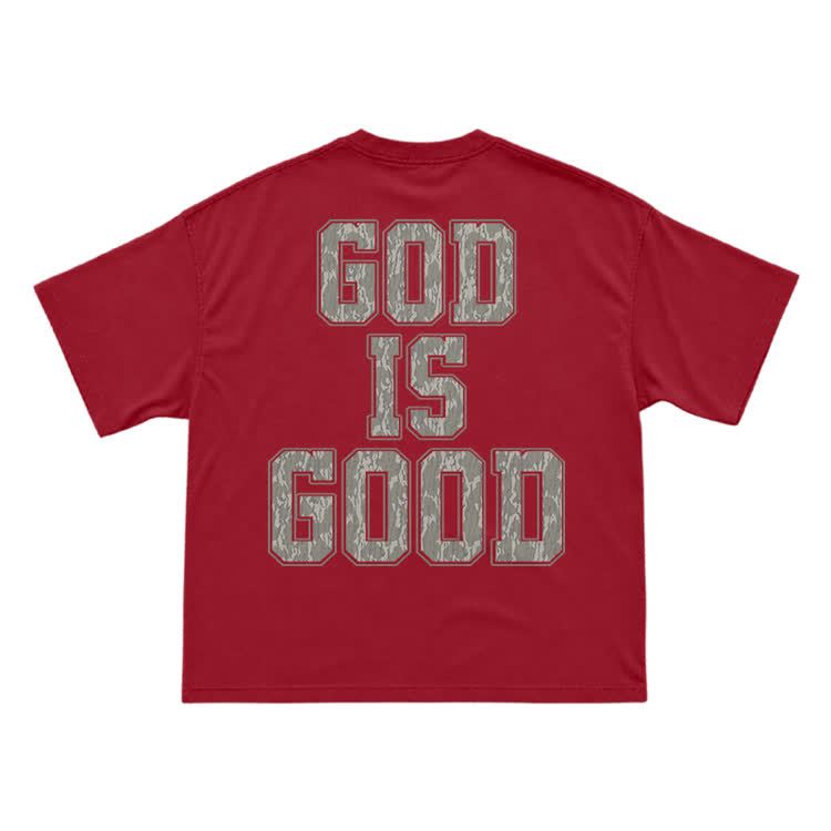Classic God Is Good Back Graphic T-Shirt - Red - US16-18(2XL) - image 13