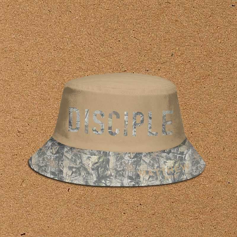 Disciple Matthew 28:19 Dead Leaves Camouflage Patchwork Print Bucket Hat - Khaki - XL(62cm) - image 5