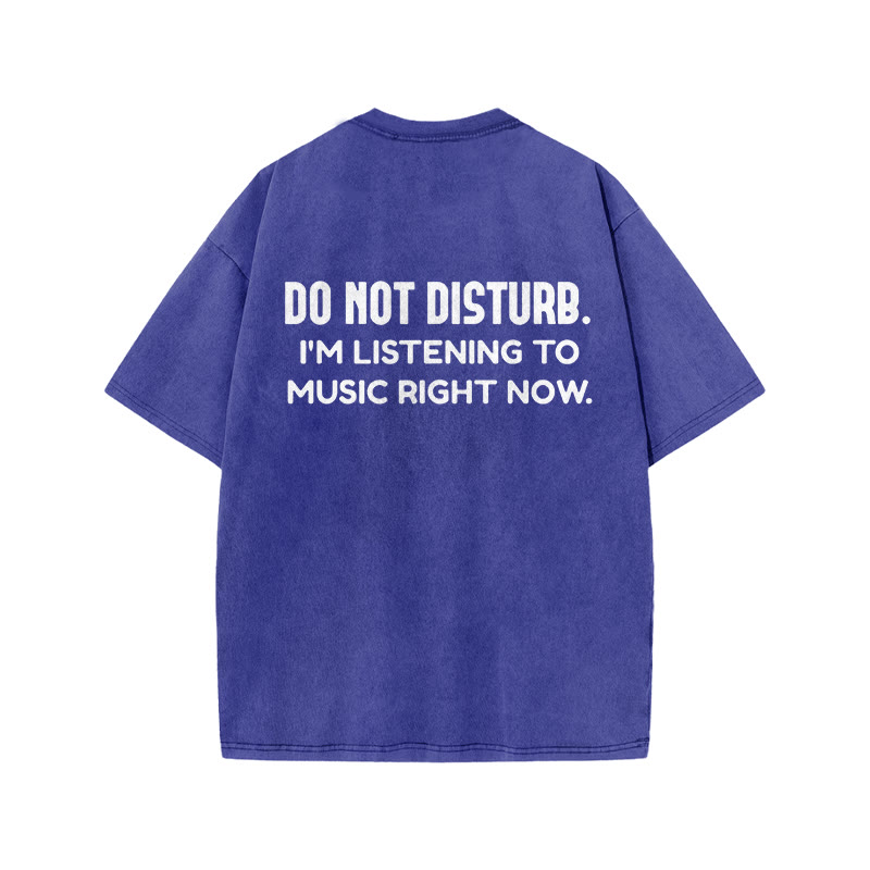 100% Cotton DO NOT DISTURB. Gym Print Acid Washed T-shirt - Blue - US20-22(3XL) - image 7