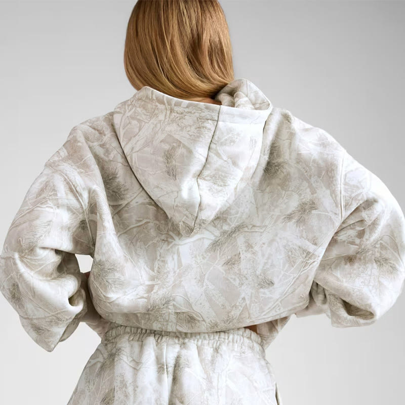 Dead Leaves Camouflage Print Causal Hoodie - image 7