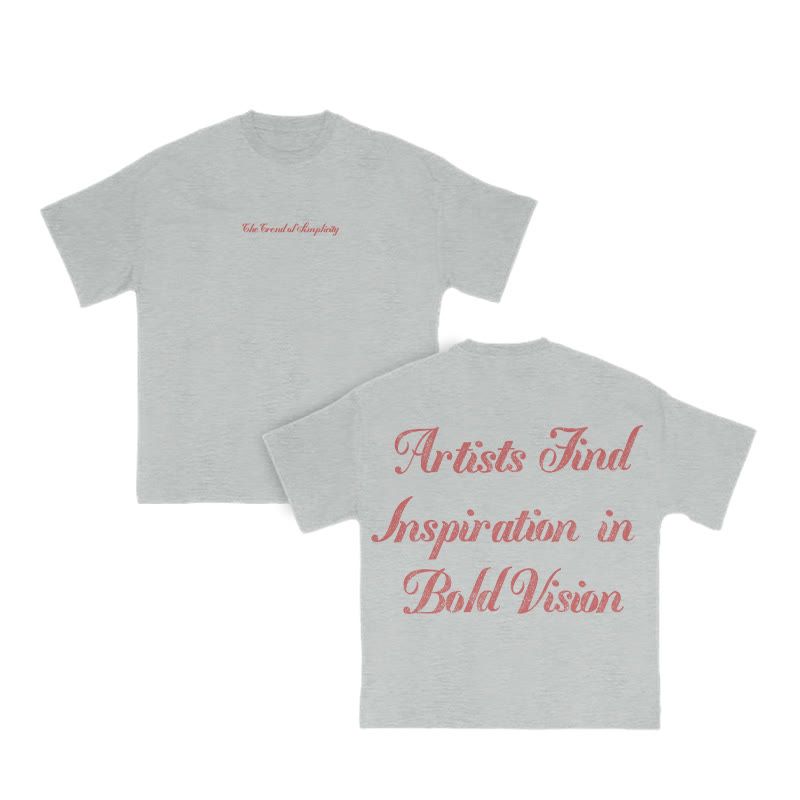 Unisex Artists Find Inspiration In Bold Vision Print T-shirt - Grey - US16-18(2XL) - image 5