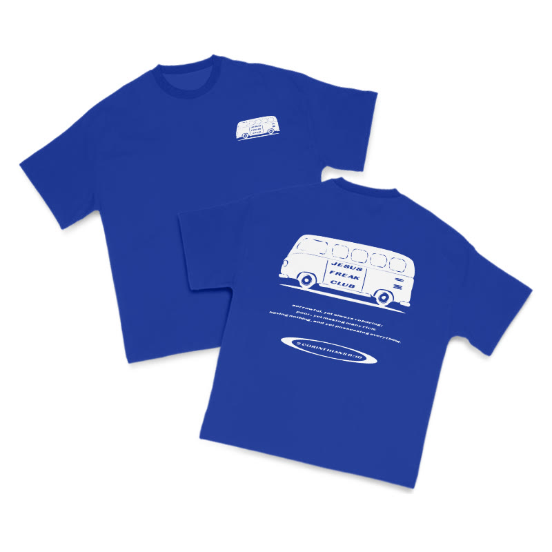 Jesus Freak Club Bus Print T-shirt - Blue - US16-18(2XL) - image 8