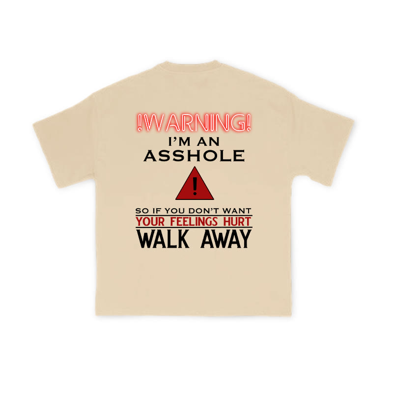 Warning I'm An Asshole Print T-shirt - Apricot - US16-18(2XL) - image 5