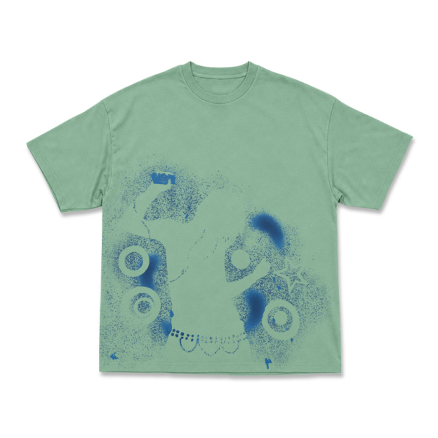 Streetwear Spray Art Portrait Art Graphic Print T-shirt - Light Green - US16-18(2XL) - image 10