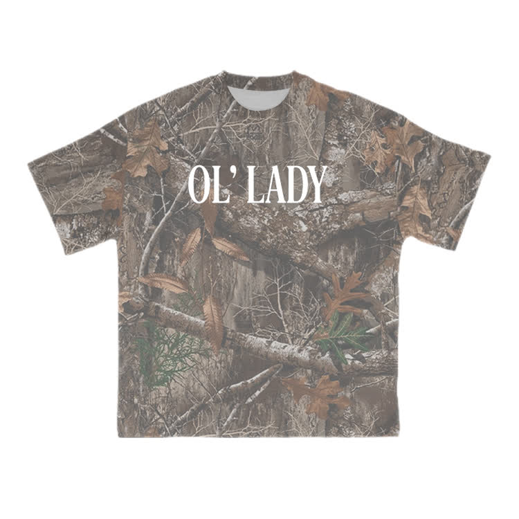 Ol' Lady Camo Print T-shirt - Coffee - 8XL - image 3