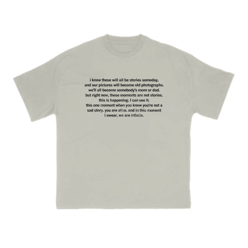 Unisex In This Moment I Swear We Are Infinite Print T-shirt - Warm Grey - US16-18(2XL) - image 5