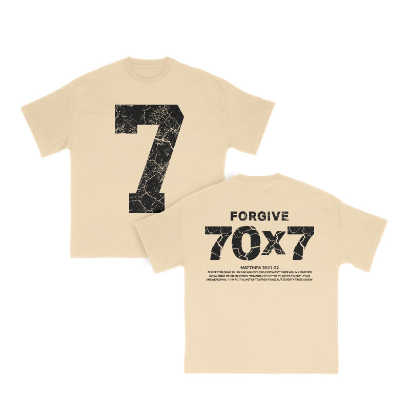 Forgive Matthew 18:21-22 Print T-shirt - Apricot - US16-18(2XL) - image 6
