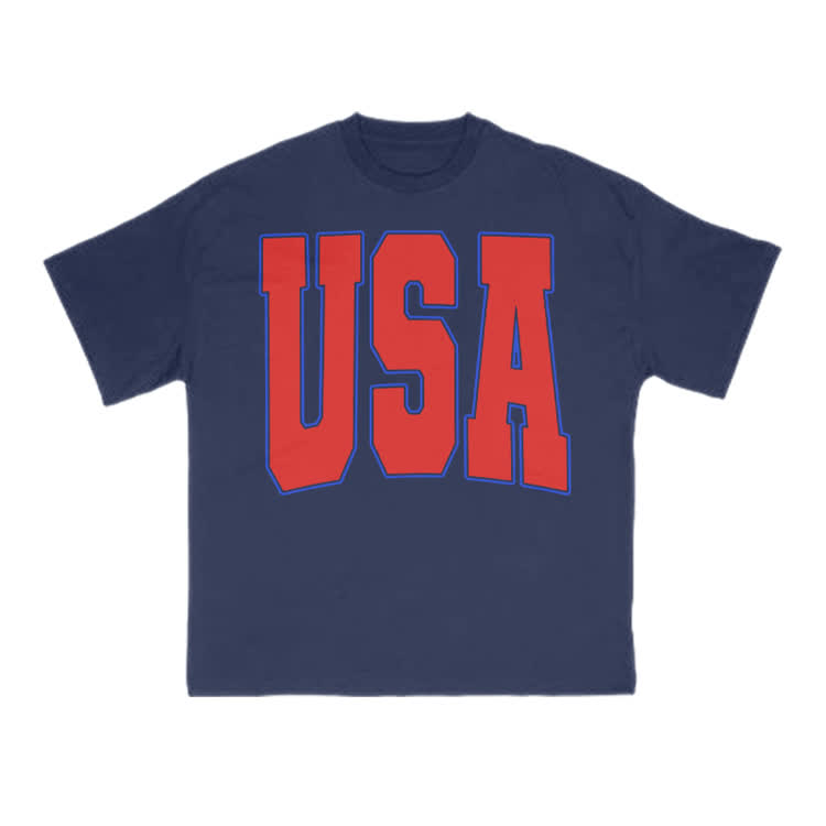 USA Print T-shirt - Navy Blue - US16-18(2XL) - image 8