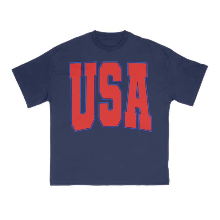USA Print T-shirt - Navy Blue - US16-18(2XL) - image 8