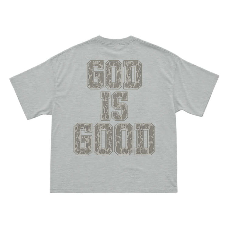 Classic God Is Good Back Graphic T-Shirt - Grey - US16-18(2XL) - image 4