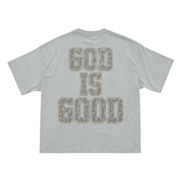Classic God Is Good Back Graphic T-Shirt - Grey - US16-18(2XL) - image 4
