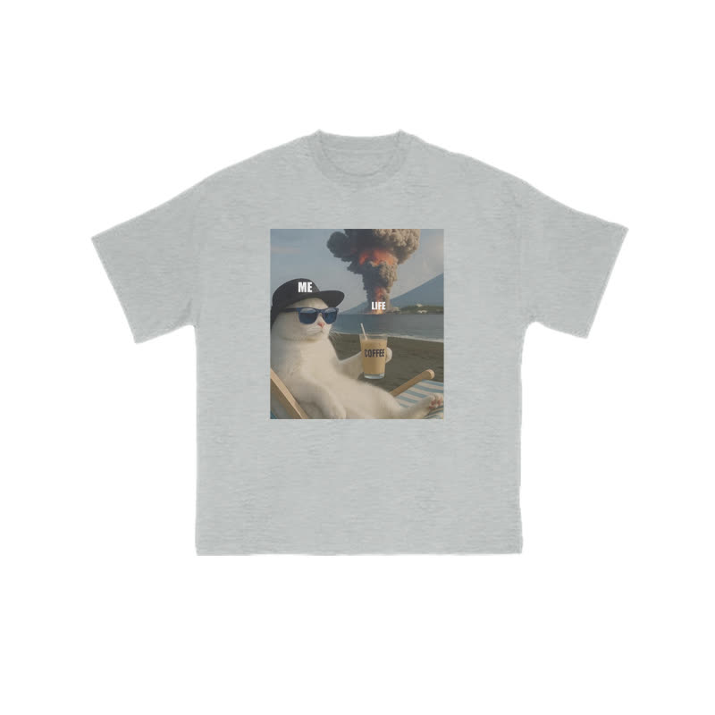 Unisex 100% Cotton Life Explosion Print T-shirt - Grey - US16-18(2XL) - image 3