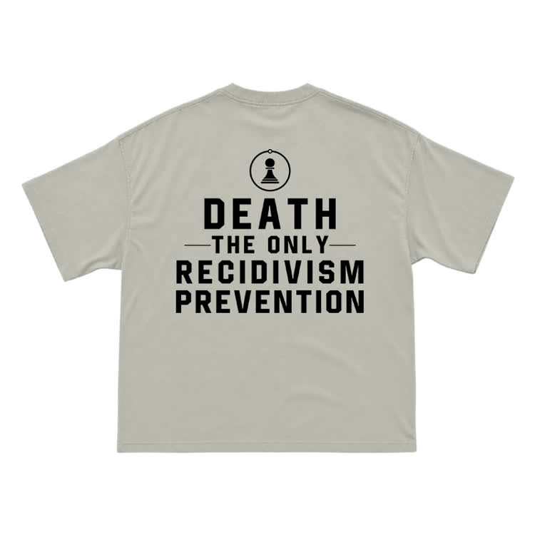 Death The Only Recidivism Prevention Back Graphic Tee - Warm Grey - US16-18(2XL) - image 8