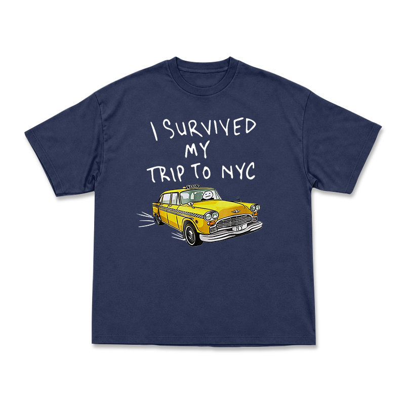 Casual I Survived My Trip to NYC Taxi Graphic T-Shirt - Navy Blue - US16-18(2XL) - image 11