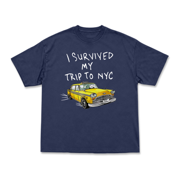 Casual I Survived My Trip to NYC Taxi Graphic T-Shirt - Navy Blue - US16-18(2XL) - image 11
