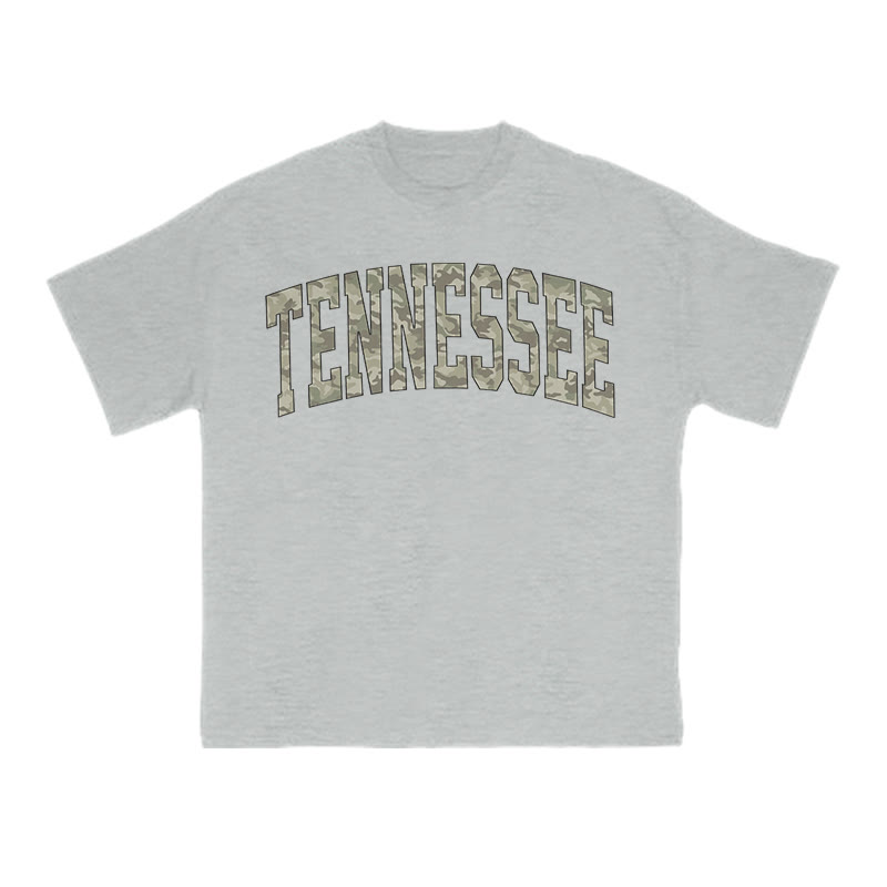Unisex 100% Cotton Camo Tennessee Print T-shirt - Grey - US16-18(2XL) - image 3