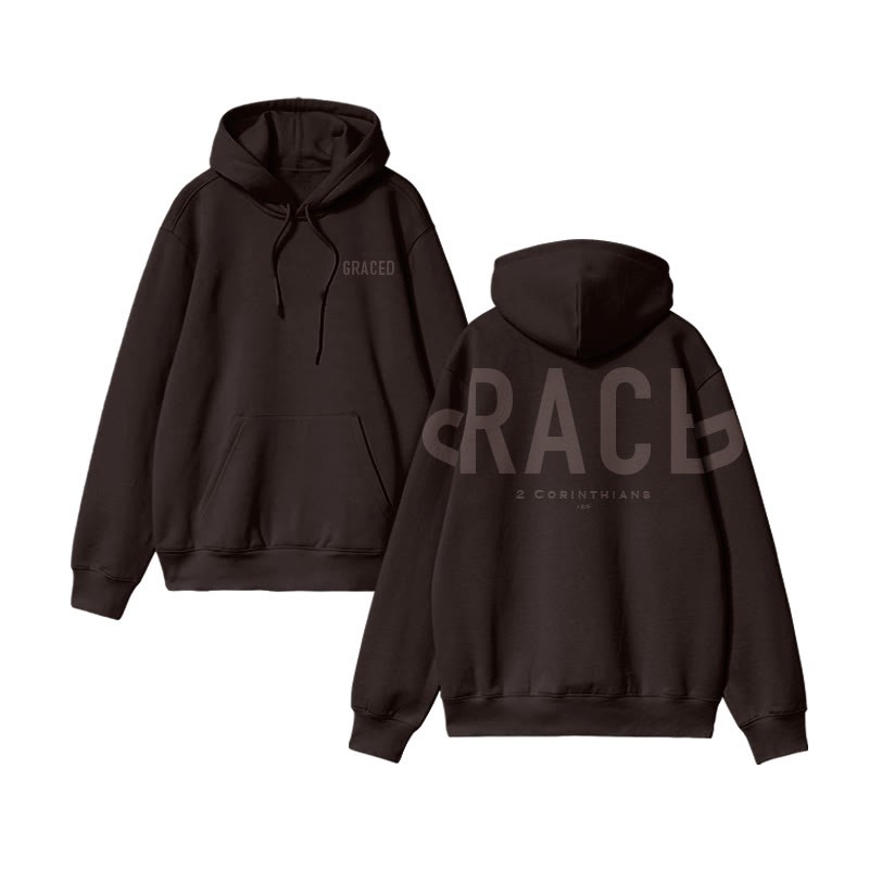 Unisex Graced 2 Corinthians 12:9 Print Hoodie - image 7
