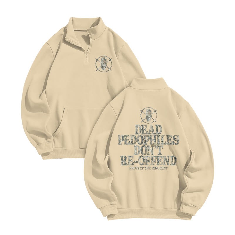 Dead Pedophiles Don't Re-offend Protect The Innocent Dead Leaves Camouflage Print Zip Sweatshirt - Apricot - US16-18(2XL) - image 3