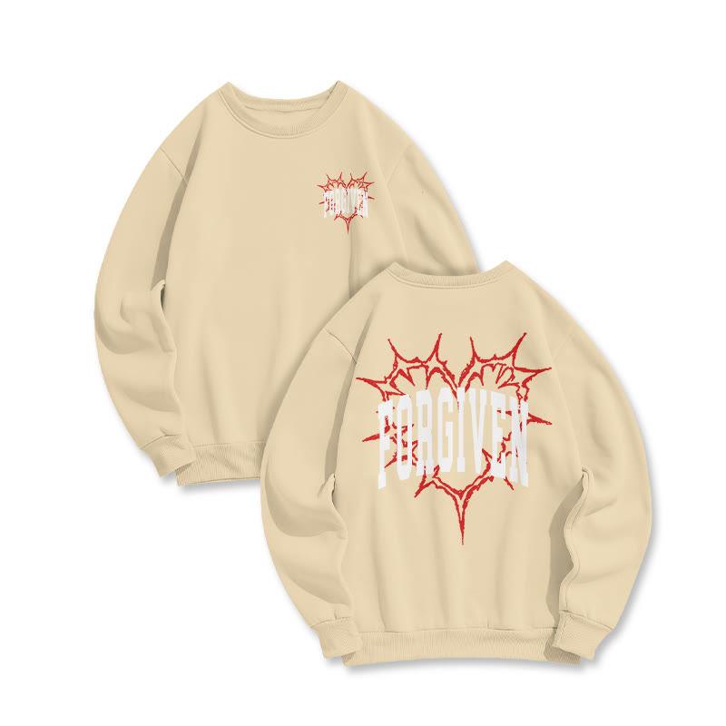 Forgiven Thorn Heart-shaped Valentine's Day Print Sweatshirt - Apricot - US16-18(2XL) - image 6