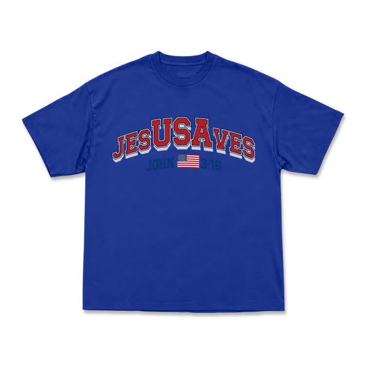 Everyday Vintage Jesusaves Graphic T-Shirt - Blue - US16-18(2XL) - image 11