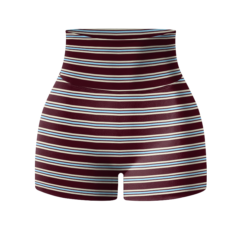 Minimalist Striped High Waist Yoga Shorts  - image 4