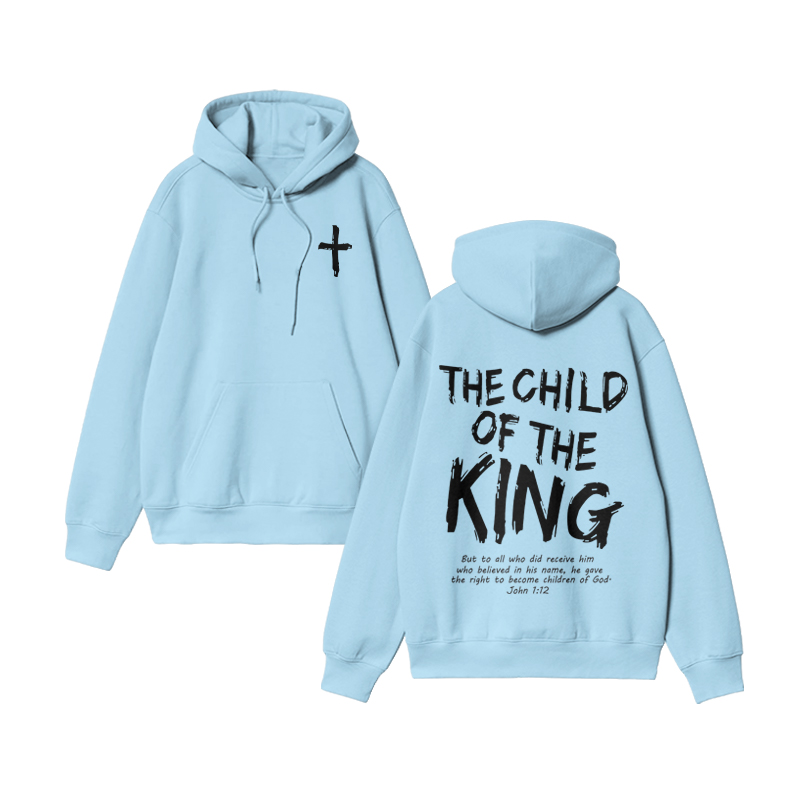Unisex The Child Of The King John 1:12 Print Hoodie - Blue - US16-18(2XL) - image 8