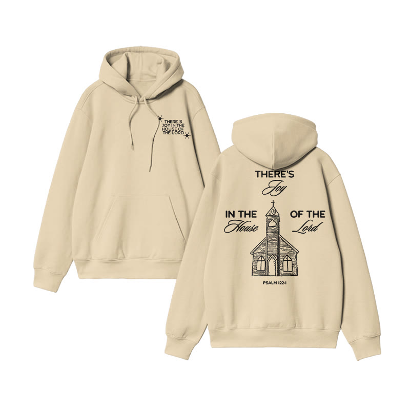 Unisex There's Joy In The House Of The Lord Print Hoodie - Apricot - US16-18(2XL) - image 5