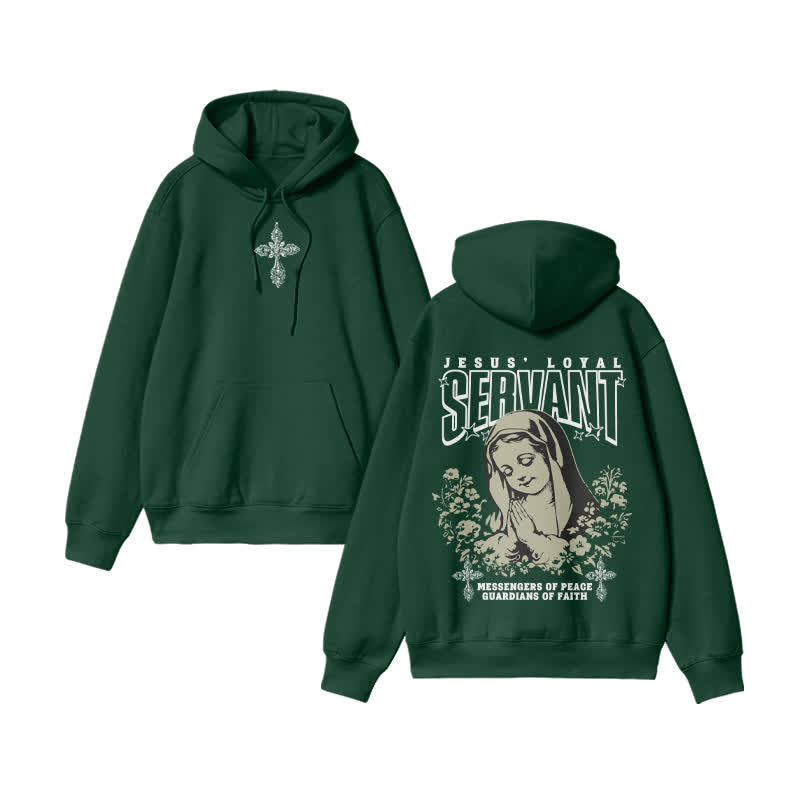 Unisex 100% Cotton Jesus Loyal Design Print Hoodie - Green - US16-18(2XL) - image 6