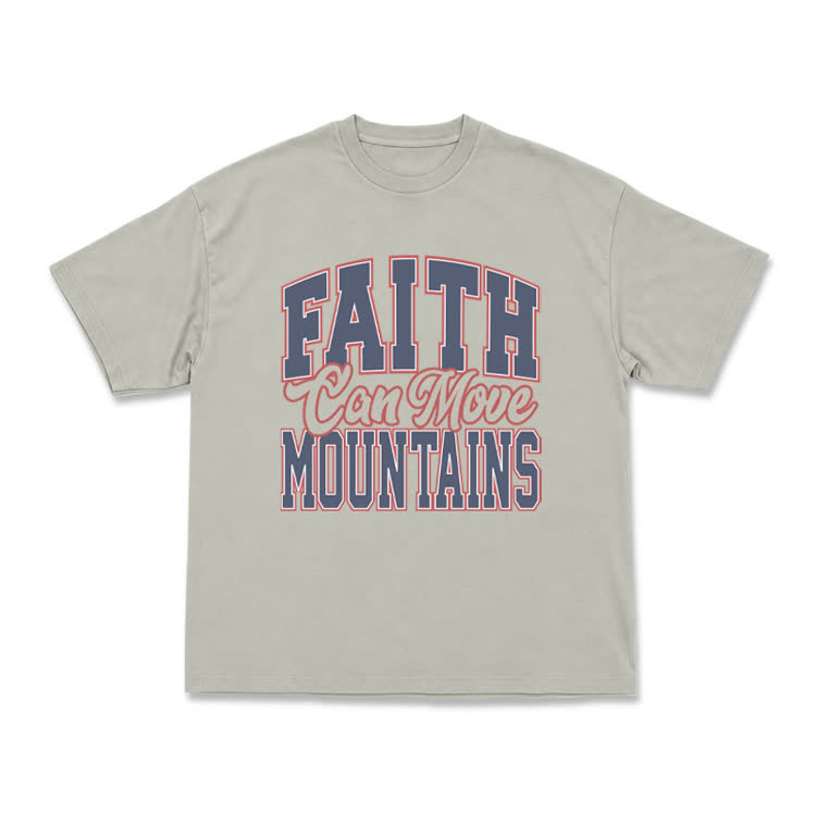Vintage Classic Faith Can Move Mountains T-Shirt - Warm Grey - US16-18(2XL) - image 3