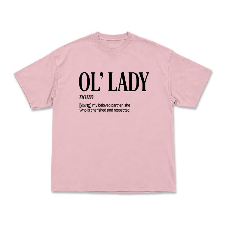 Casual OL' Lady Graphic Round Neck T-Shirt - Pink - US16-18(2XL) - image 5