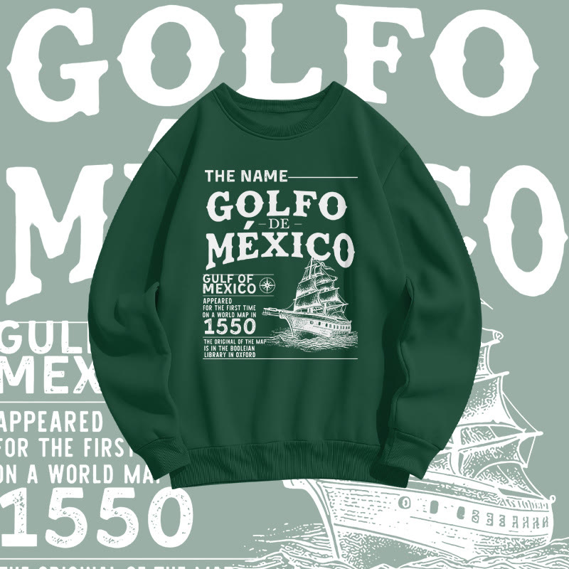 Unisex 100% Cotton Gulf Of Mexico Print Sweatshirt
