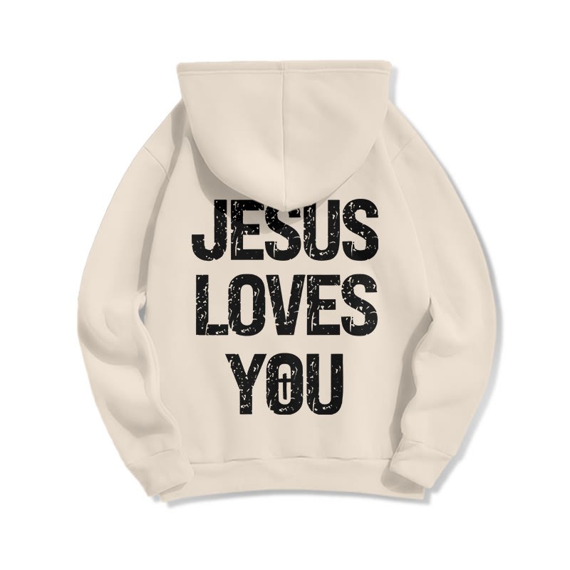 Jesus Loves You Print Half Zip Hoodie - image 7