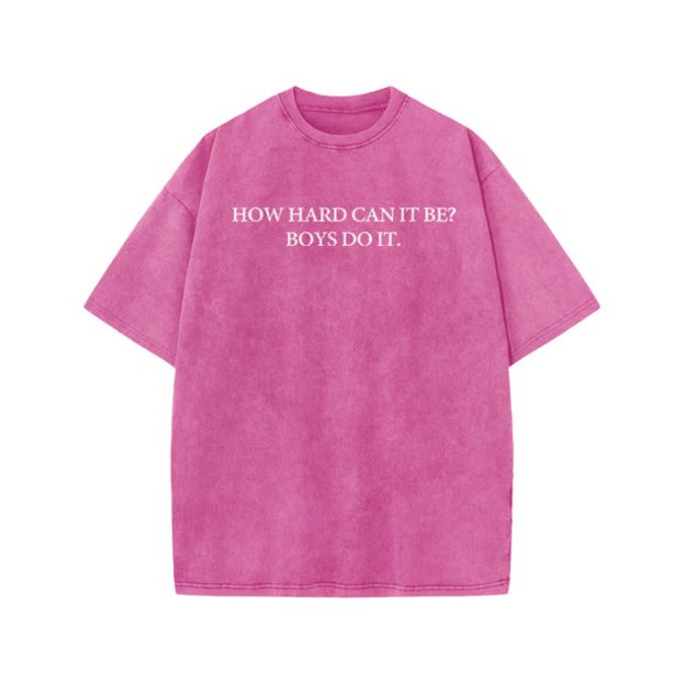 HOW HARD CANIT BE? BOYSDOIT Print Acid Washed T-Shirt - Pink - US20-22(3XL) - image 8