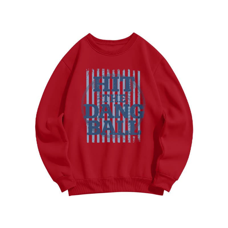 Hit The Dang Ball Print Sweatshirt - Red - US16-18(2XL) - image 7