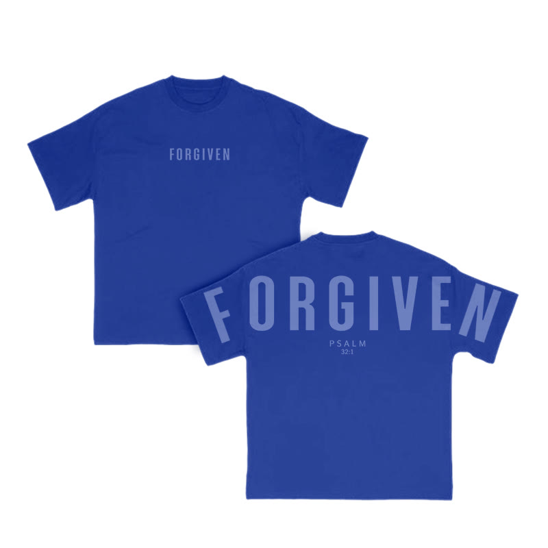 Unisex Forgiven Psalm 32:1 Print T-shirt - Blue - US16-18(2XL) - image 8